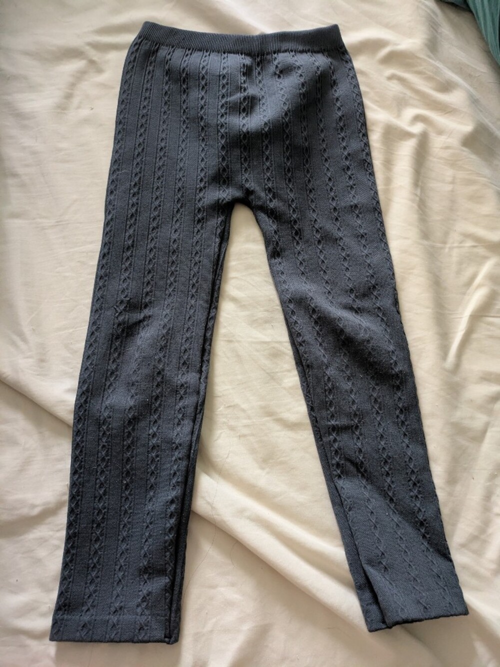 Textured Girls Knit Leggings